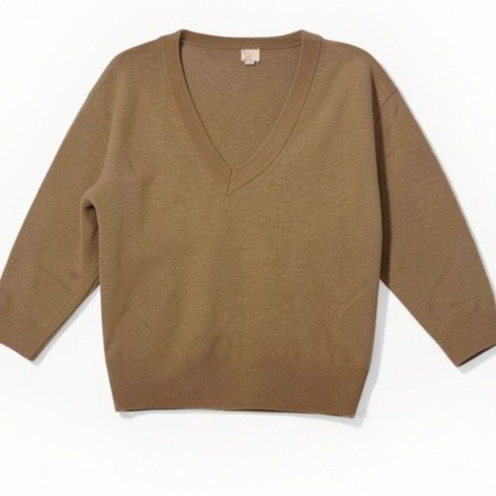 Women's A New Day Brown V-Neck Cardigan Sweater Size Large/ Soft Knit Pullover